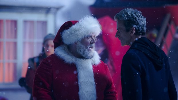 Full of zing: Nick Frost as Santa and Peter Capaldi as <i>Doctor Who</i>.