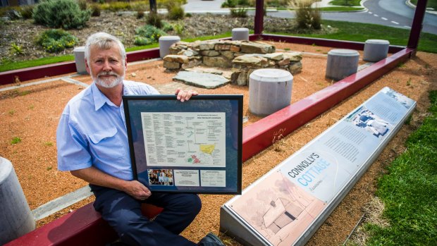 Richard Lansdowne recently discovered he is the great, great, great, great grandchild of Patrick Connolly, one of the earliest settlers of Googong. The remains of Connolly's hut built circa 1860, were recovered during the excavation of the new town. They are now on display.