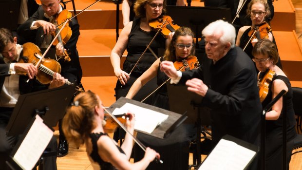 Guest conductor Christoph von Dohnanyi with the Sydney Symphony Orchestra. 