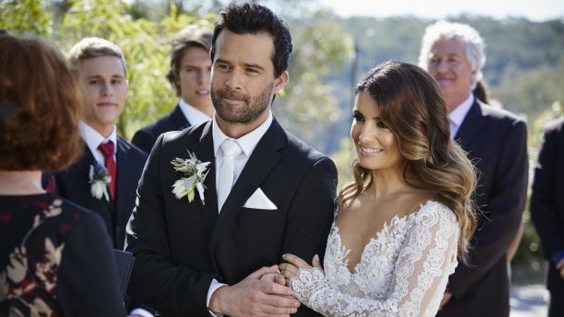 Zac MacGuire (Charlie Clausen) marries Leah Patterson-Baker (Ada Nicodemou) in <i>Home and Away</i>'s finale. 