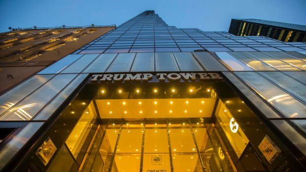Donald Trump's eponymous golden tower, and sometime home, in New York.
