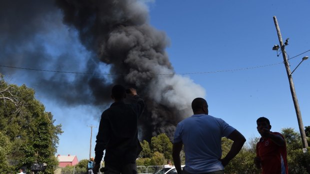 Recycling plant fire in Chullora.