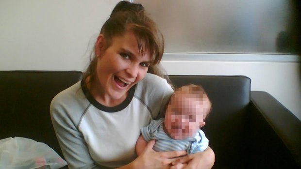 Michelle Reynolds and one of her four boys.
