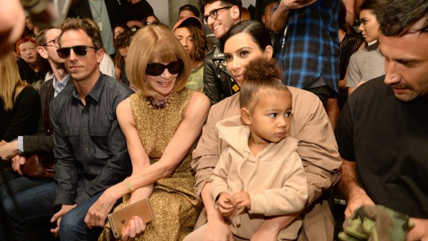 North West with mother Kim Kardashian West and Vogue editor-in-chief, Anna Wintour.