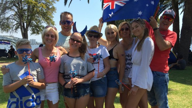People flocked to the Perth foreshore to celebrate Australia Day.