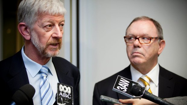 The Shop, Distributive and Allied Employees Association's then national secretary Joe de Bruyn and the ACTU's then secretary Jeff Lawrence in 2011.

