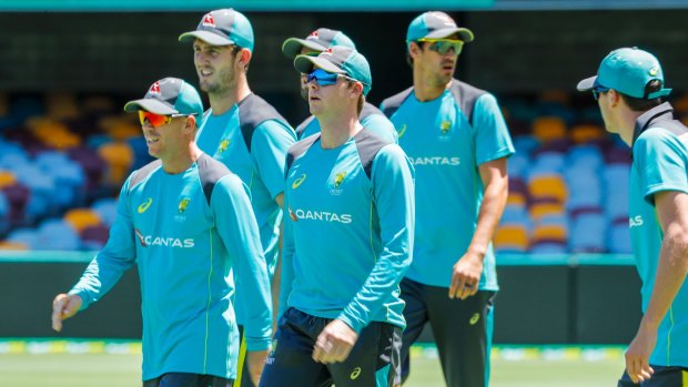 Ready to bounce back: Australia train at the Gabba on Wednesday.