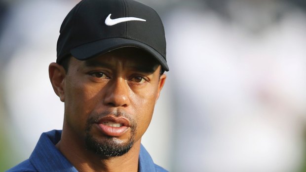 Long layoff: Tiger Woods in Dubai in February - he has not played since due to injury.