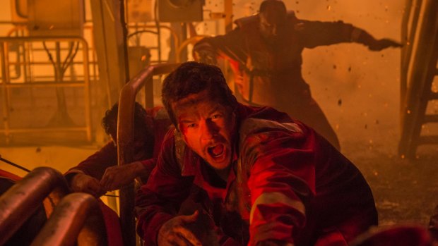 Spectacular explosions and fires: Mark Wahlberg in <i>Deepwater Horizon</i>.