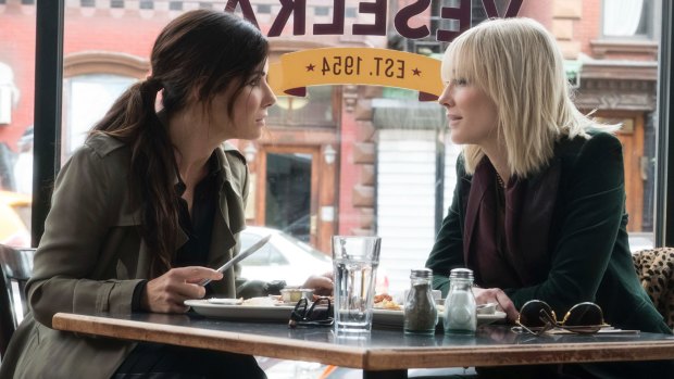 Sandra Bullock, left, and Cate Blanchett in Ocean's 8. 