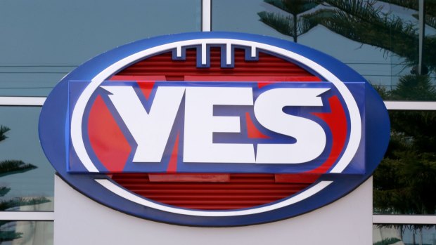 The changed logo outside AFL house.