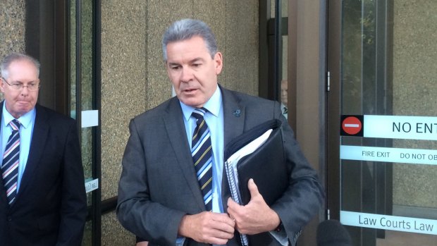 Warwick Anderson, brother of murdered NSW Police officer Bryson Anderson, leaves the NSW Court of Criminal Appeal on Tuesday.