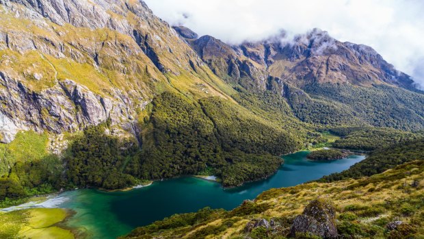Looking over Lake McKenzie on the Routeburn track, one of New Zealand's Great Walks.