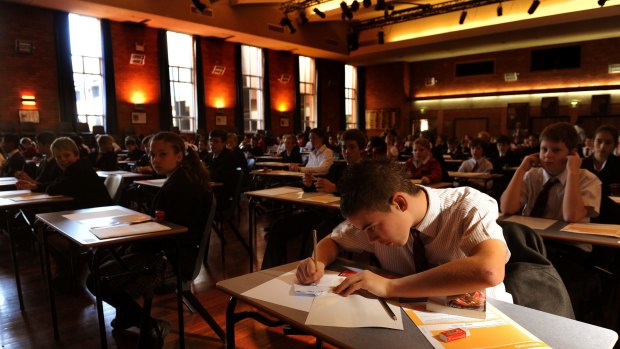 Students complete a NAPLAN test.