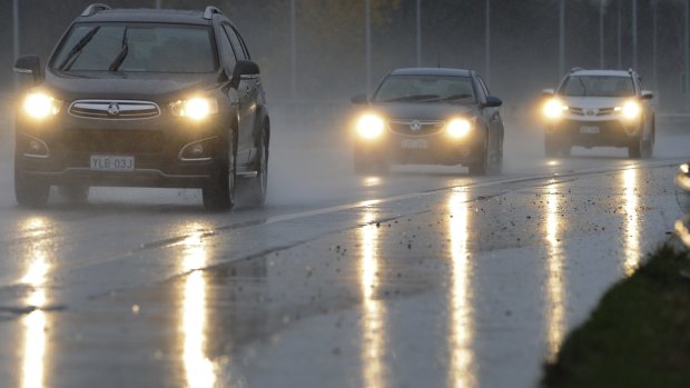 Emergency services warned motorists to drive to the conditions when the predicted wet weather arrived.