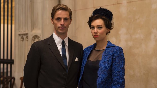 Tony and Margaret at Edward's baptism in season 2 of The Crown.