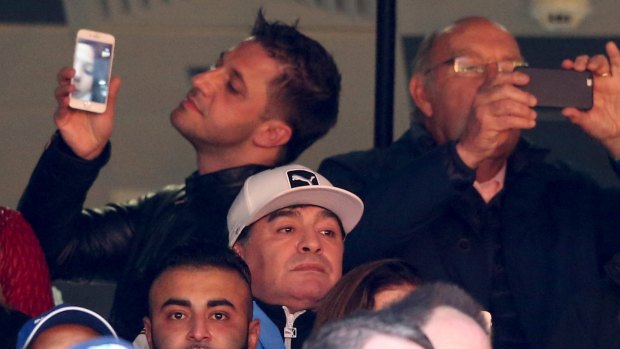 Still the centre of attention: football legend Diego Maradona was again in the stands at Twickenham.