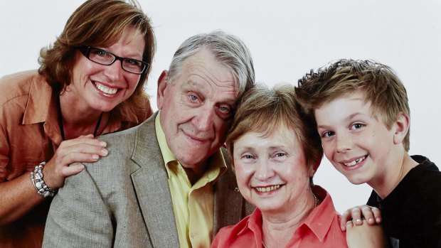 Part of the family: Rosie with her father, Geoff, stepmother, Josephine, and Luke, in 2012. 