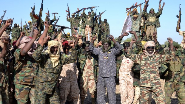 Taking on Boko Haram: Chadian soldiers near the Nigerian town of Gamboru.
