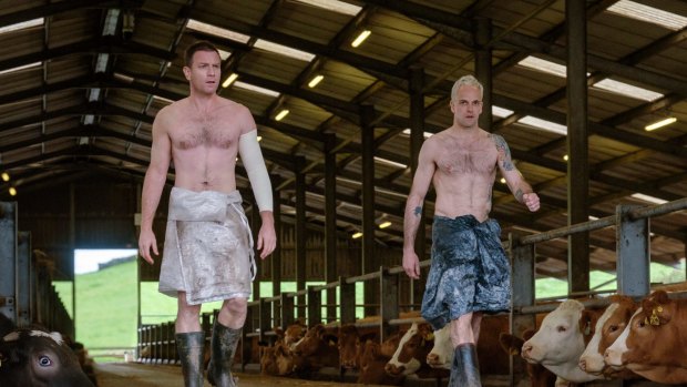 Ewan McGregor, left, and Jonny Lee Miller in a scene from T2: Trainspotting.