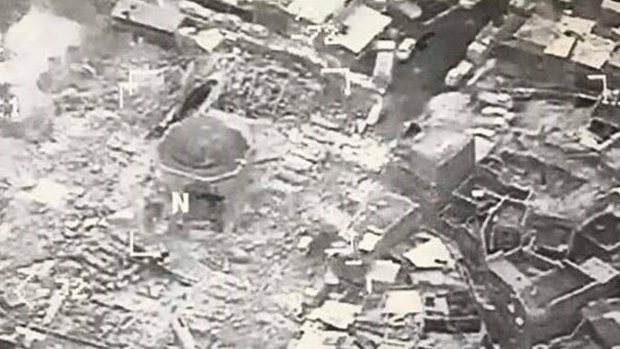 On the cusp of losing control of Mosul and with it its claim to a caliphate, the US claimed IS destroyed the al-Nuri Mosque last week.