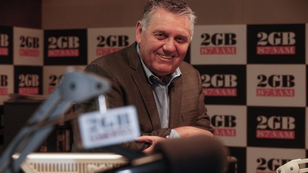 Radio 2GB announcer, Ray Hadley pictured in his Pyrmont studio, Sydney. The station is part of the Macquarie Radio Network, which is owned by Fairfax Media.