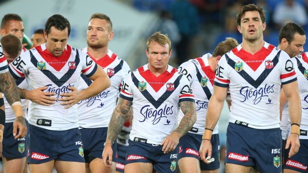 Opportunity missed: The Roosters were thrashed by the Gold Coast Titans.