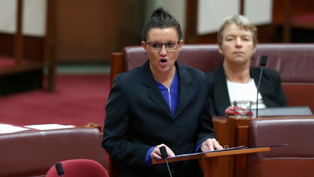 PUP Senator Jacqui Lambie launches a stinging attack against Clive Palmer.