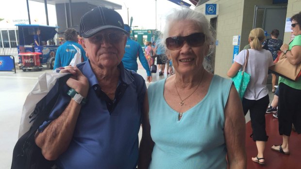 Barrie and Val Smith soak up the atmosphere at the Brisbane International. 