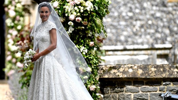 Pippa Middleton arrives for her wedding to James Matthews, at St Mark's Church.