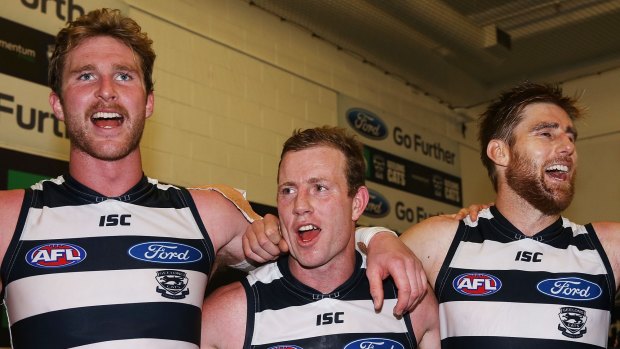 The Cats see Tom Lonergan (right) as more of a 250-game player, according to coach Chris Scott.