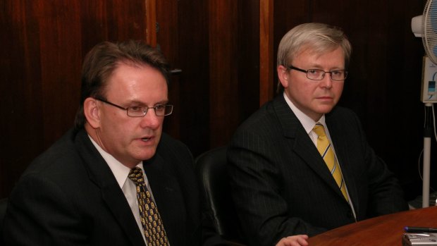 Then Labor leader Mark Latham with Kevin Rudd in 2004.