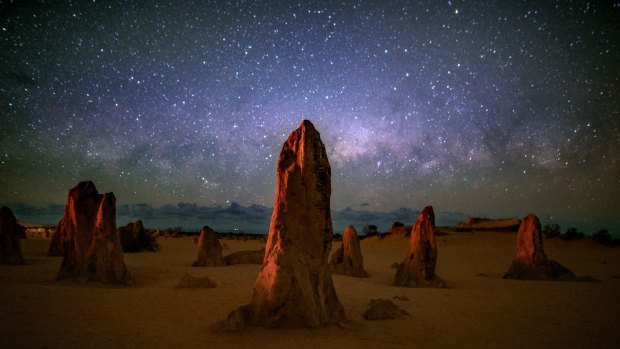 Heavens above: The Milky Way over Nambung National Park in Australia.