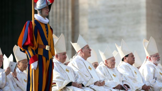 Cardinals attend the closing of the Jubilee of Mercy in St Peter's Square on Sunday when Pope Francis wrote about forgiving abortion.