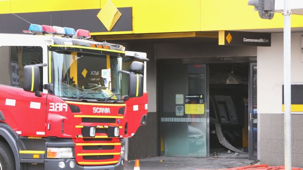 The Springvale Commonwealth Bank branch after the fire in November.