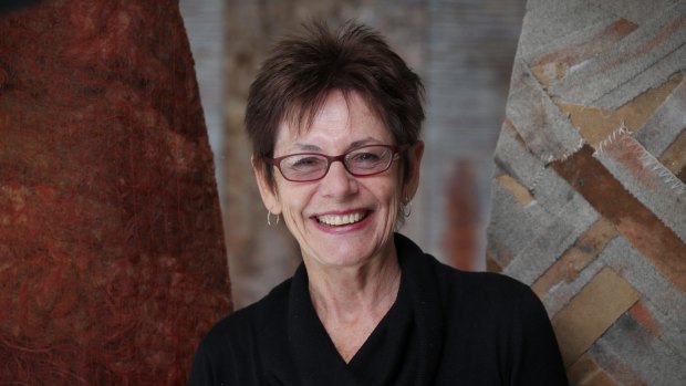 Artist and author Kim Mahood in her studio near Canberra.