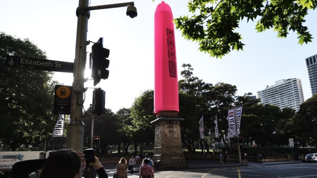 The Hyde Park obelisk was covered by a giant condom last year as part of an anti-HIV campaign.