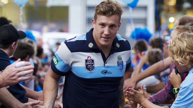 Blues brother: Trent Hodkinson meets the locals in Coffs Harbour.
