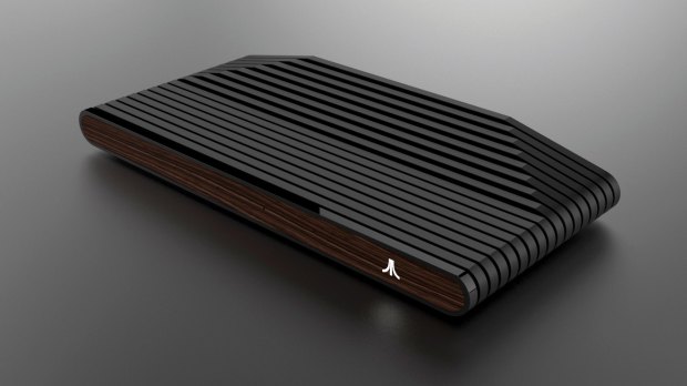 The upcoming Atari box is modeled on the iconic Atari VCS, complete with a wood grain front.