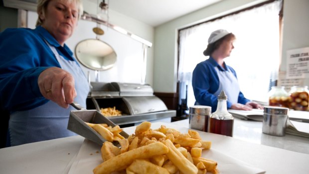 An traditional fish and chip shop at the Black Country Living Museum.