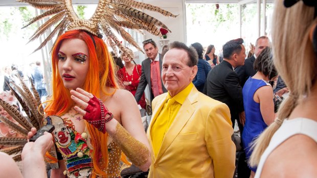 Gabi Grecko and fiance Geoffrey Edelsten at the Melbourne Cup.