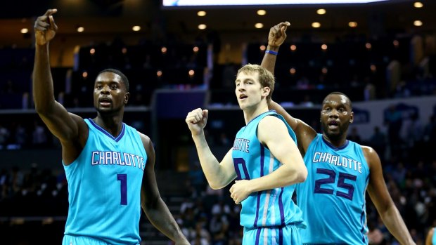 Taking time to click: Lance Stephenson, Cody Zeller and Al Jefferson.