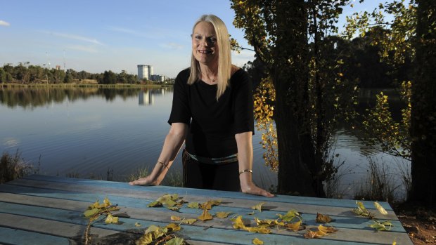 Liberal candidate for Ginninderra for the upcoming ACT election, Denise Fisher, pictured at her favourite spot at Lake Ginninderra.
