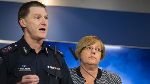 Acting Chief Commissioner Shane Patton and police minister Lisa Neville speak about crime and gangs.
