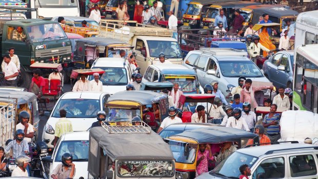 Traffic congestion in Jaipur. IRB Infrastructure Developers is seeking to raise funds for a series of tollroads in India.