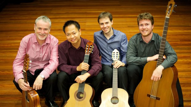Guitar Trek is, from left, Tim Kain, Minh Le Hoang, Bradley Kunda and Matt Withers.