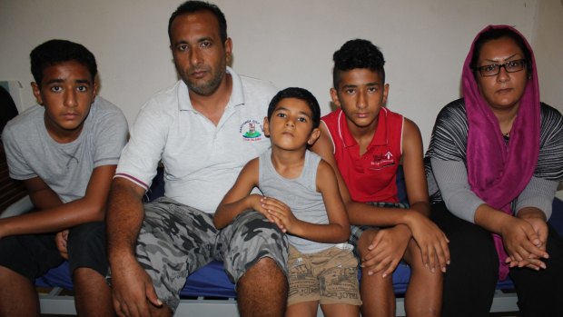 The Badawi family, including eldest sons Ahmed (left) and Mohammad (second from right).