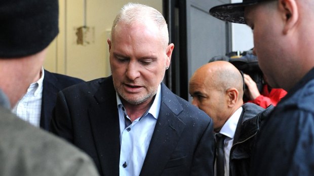 Tough times: Former soccer star Paul Gascoigne arrives at the magistrates court in Dudley.
