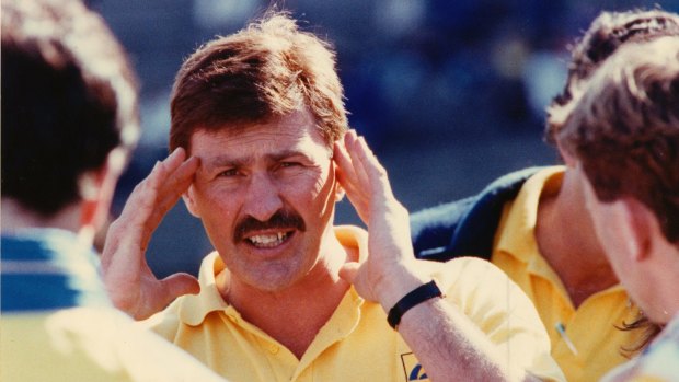 Mick Malthouse coaching West Coast in 1990. 