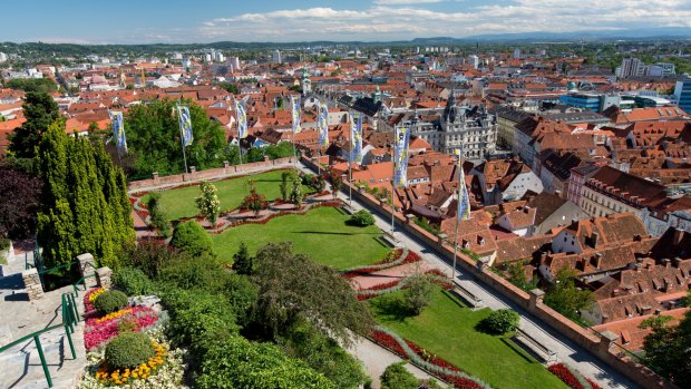 View over Graz from the Schlossberg.